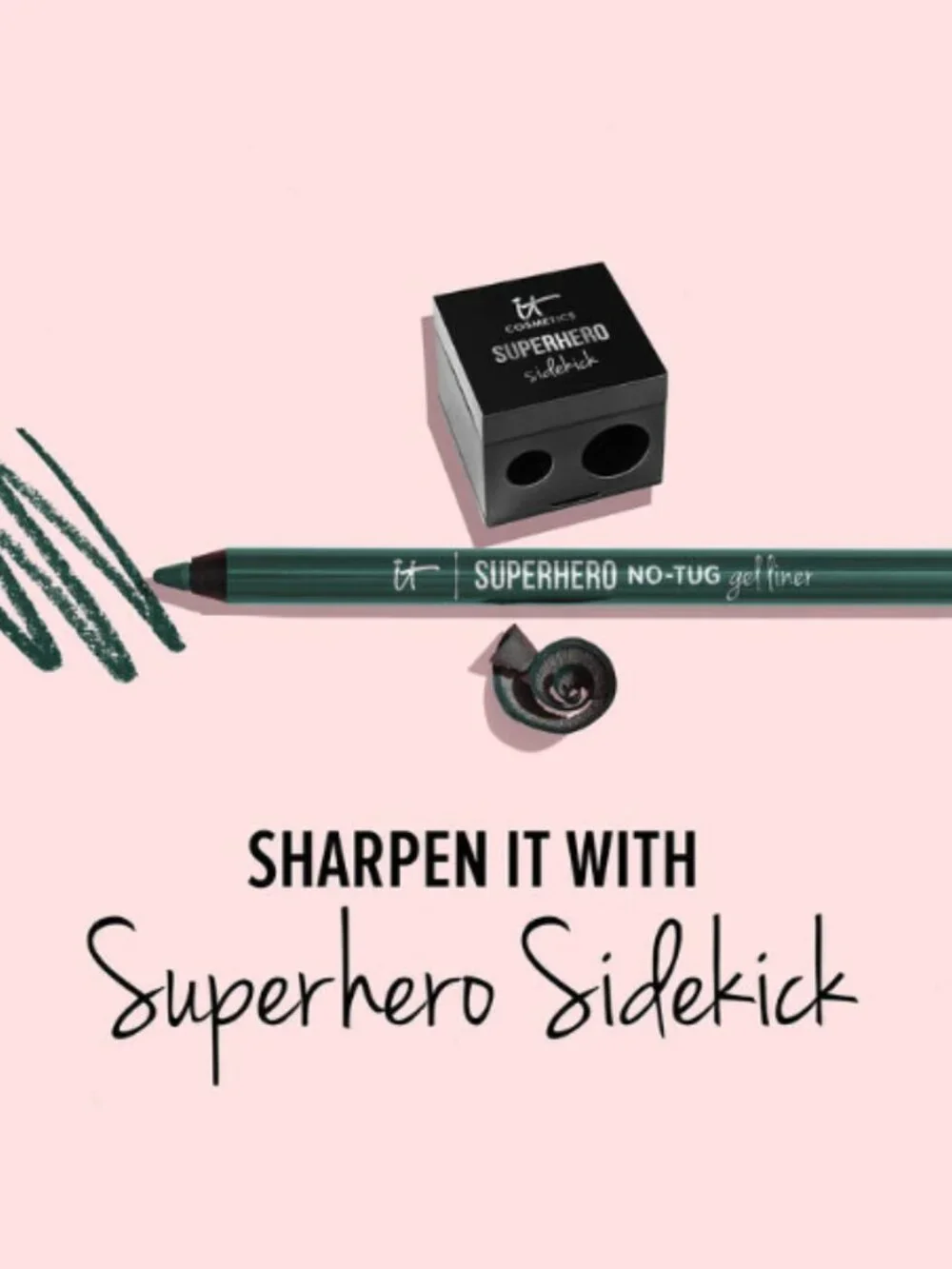 IT Cosmetics Superhero No-Tug Sharpenable Gel Eyeliner‎ Mystic Emerald Green NEW